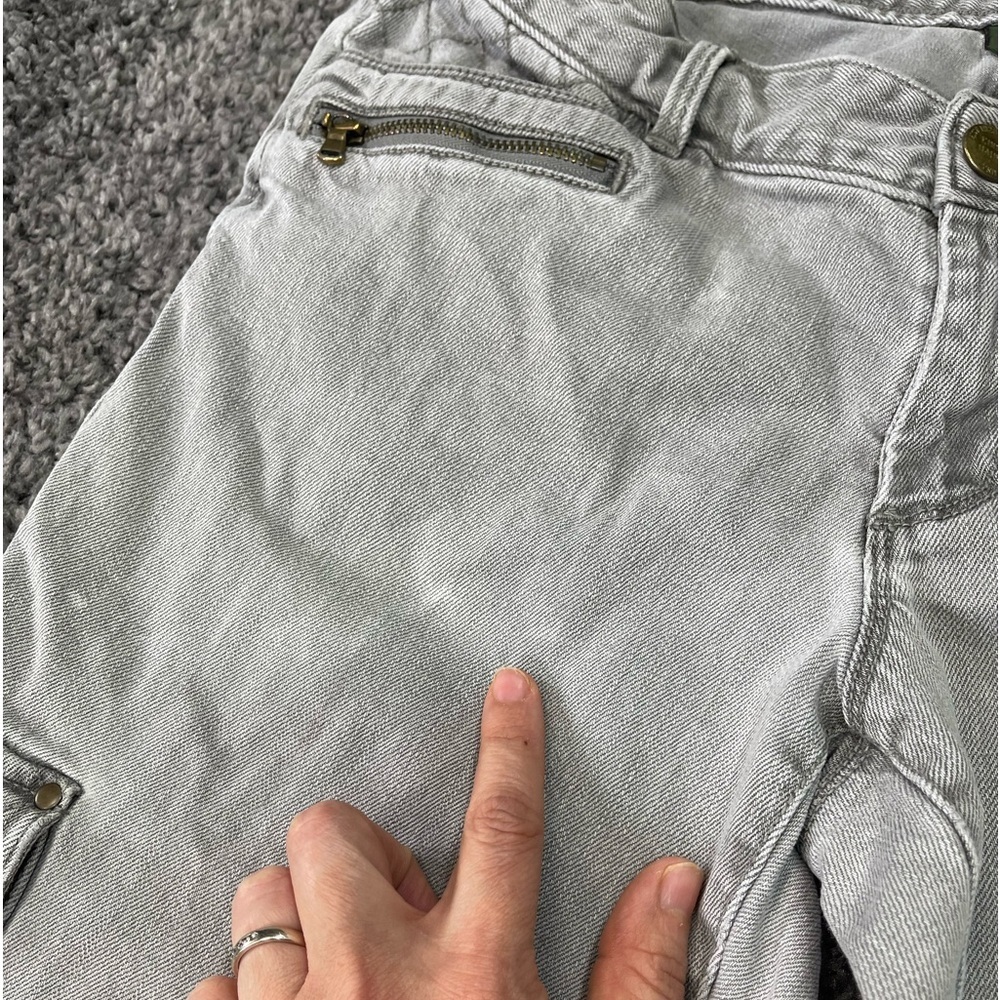 Eddie Bauer Modern slim fit cargo pockets light gray low rise denim jeans size 8 - Picture 8 of 16